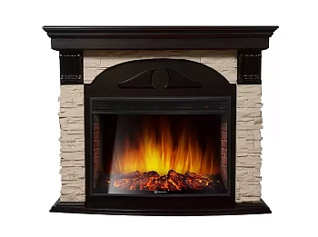 Каминокомплект Electrolux Torre 25S с очагом EFP/P-2720RLS камень белый, шпон венге