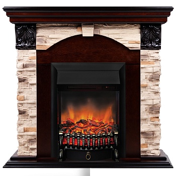 Электрокамин RealFlame  Dublin Rock  AO с очагом Fobos BL S