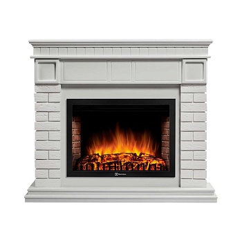 Каминокомплект Electrolux Bricks 30U (угловой) с очагом EFP/P-3320RLS камень белый, белая эмаль