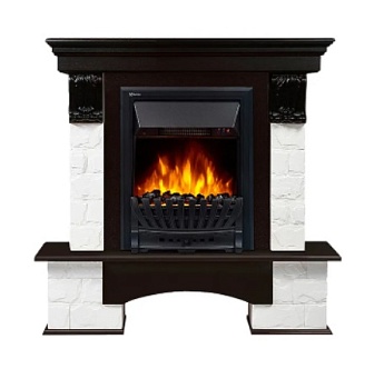Каминокомплект Electrolux Forte Classic с очагом Classic EFP/P-1020LS камень белый, шпон темный дуб