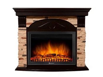 Каминокомплект Electrolux Torre 25U (угловой) с очагом EFP/P-2720RLS камень сланец натуральный, темный дуб