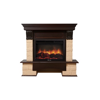 Каминокомплект Electrolux Forte 25S с очагом EFP/P-2520LS камень бежевый, шпон темный дуб