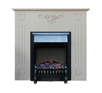 Каминокомплект Glenrich Лотос Fobos black слоновая кость