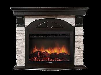 Портал Firelight Torre 30S камень белый, шпон венге