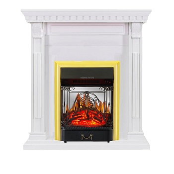 Каминокомплект Royal Flame  Orlean - Белый с очагом Majestic FX M Brass