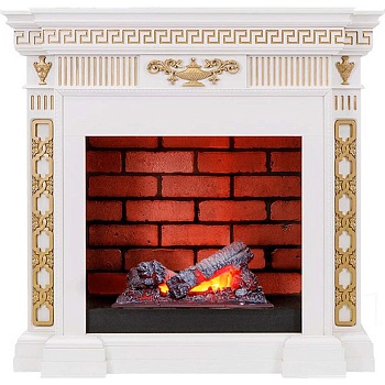 Каминокомплект Dimplex Greece - Белый с золотом с очагом Cassette 400 NH