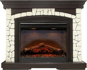 Каминокомплект Dimplex Glasgow - Темный дуб / Белый (Высота 1070 мм) с очагом Symphony 26'' DF2608-INT