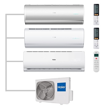 Мульти сплит-система настенная Haier AS35S2SJ2FA-S / AS35S2SJ2FA-W / AS12TS6HRA-M / 3U70S2SR5FA Inverter