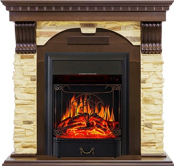 Каминокомплект Royal Flame  Dublin - Темный дуб / Сланец с очагом Majestic FX Black