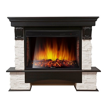 Каминокомплект Electrolux Pietra 30U (угловой) с очагом EFP/P-3320RLS камень белый, шпон венге