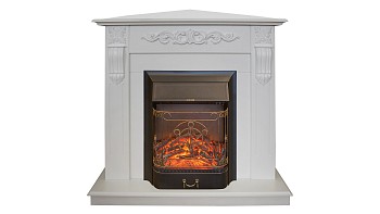 Электрокамин RealFlame  Dominica Corner WT с очагом Majestic Lux BL S