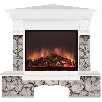 Каминокомплект Glenrich Бостон Arte 23 угловой белый