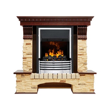 Каминокомплект Dimplex Pierre Luxe угловой - Темный дуб / Сланец (Высота 1005мм) с очагом Flagstaff