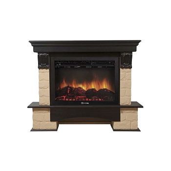 Каминокомплект Electrolux Forte 26/30S с очагом EFP/P-3020LS камень бежевый, шпон венге