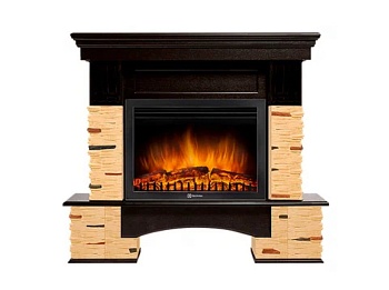 Каминокомплект Electrolux Pietra 26 Sphere с очагом EFP/P-2620RLS камень сланец натуральный, шпон темный дуб