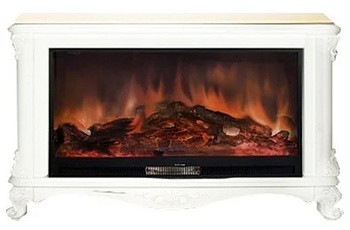 Каминокомплект Glenrich Версаль Premier S86 с царгой мрамор белый