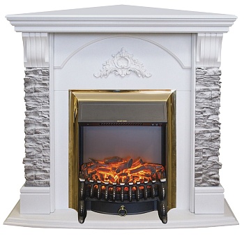 Электрокамин RealFlame Athena Corner  WT GR с  Fobos Lux S BR