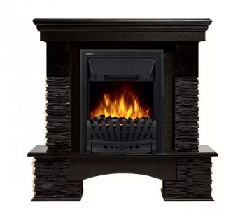 Каминокомплект Electrolux Pietra Nuovo Classic с очагом Classic EFP/P-1020LS камень сланец чёрный, шпон венге