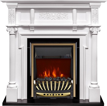 Каминокомплект Royal Flame  Oxford - Белый с очагом Aspen Gold