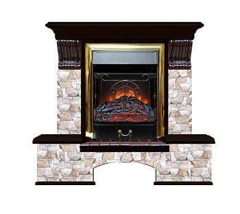 Каминокомплект Glenrich Бостон К Арбат (Magestic brass) венге