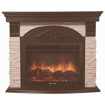 Каминокомплект Electrolux Torre 25S с очагом EFP/P-2520LS камень белый, шпон венге