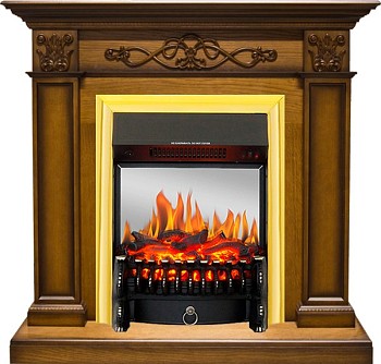 Каминокомплект Royal Flame  Verona - Дуб антик с очагом Fobos FX M Brass