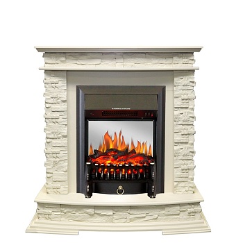 Каминокомплект Royal Flame  Luzern - Слоновая кость с очагом Fobos FX M Black
