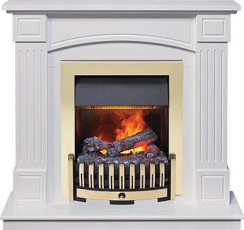 Каминокомплект Dimplex Boston - Белый (Высота 925см) с очагом Danville Brass FB2