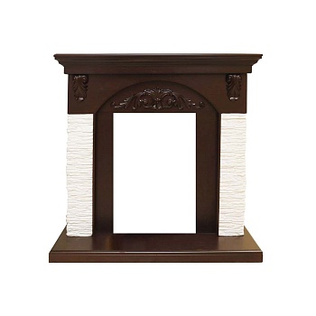 Портал Royal Flame  Bern Сланец мелкий белый / Темный дуб