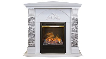 Электрокамин RealFlame  Athena Corner GR WT с очагом 3D Olympic