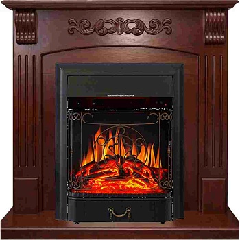 Каминокомплект Royal Flame  Sorrento угловой - Орех с очагом Majestic FX Black