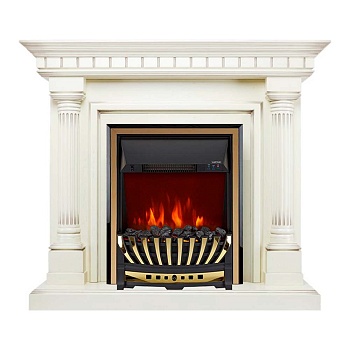 Каминокомплект Royal Flame  Dallas - Слоновая кость с патиной с очагом Aspen Gold