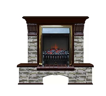 Каминокомплект Glenrich Бостон К Алтай (Fobos brass) венге