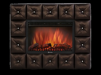 Каминокомплект Electrolux Crystal 30 с очагом EFP/P-3020LS тёмная экокожа