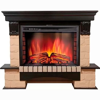 Каминокомплект Electrolux Forte 26 Sphere с очагом EFP/P-2620RLS камень бежевый, шпон венге