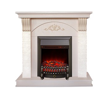 Электрокамин RealFlame Corfino WT с Fobos Lux BR S/ BL S