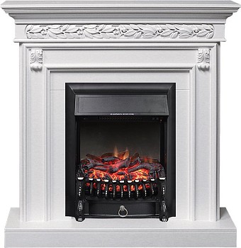 Каминокомплект Royal Flame  Valletta - Белый (Ширина 1040 мм) с очагом Fobos FX Black