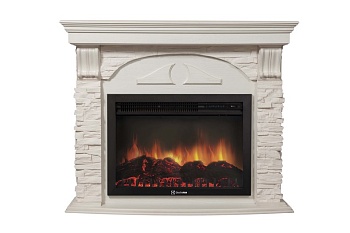 Каминокомплект угловой Electrolux Torre 26/30 U с очагом EFP/P-2620RLS камень сланец натуральный, шпон беленый дуб