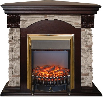 Электрокамин RealFlame Dublin Rock Corner STD/EUG AO с  Fobos S BR