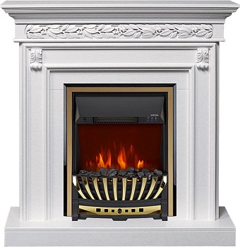 Каминокомплект Royal Flame  Valletta - Белый (Ширина 1040 мм) с очагом Aspen Gold
