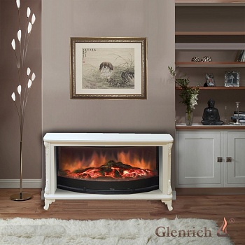 Каминокомплект Glenrich Версаль Rondo S86 слоновая кость