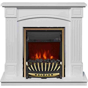 Каминокомплект Royal Flame  Boston - Белый (Высота 925см) с очагом Aspen Gold