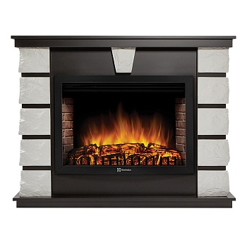 Каминокомплект Electrolux Excalibur 30 с очагом EFP/P-3020LS камень белый, шпон венге