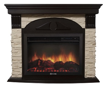 Каминокомплект Electrolux Torre 26/30S с очагом EFP/P-3020LS камень слоновая кость, шпон венге