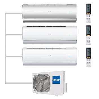 Мульти сплит-система настенная Haier AS25S2SJ2FA-S / AS35S2SJ2FA-W / AS35S2SJ2FA-W / 3U70S2SR5FA Inverter