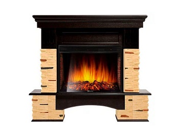 Каминокомплект Electrolux Pietra Nuovo 25 с очагом EFP/P-2720RLS сланец натуральный, шпон темный дуб