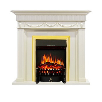 Каминокомплект Royal Flame  Corfu - Слоновая кость с очагом Fobos FX Brass