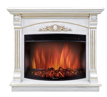 Каминокомплект Electrolux Barocco 30 с очагом EFP/P-3320RLS шпон белый дуб с золотой патиной