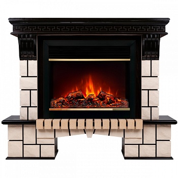 Электрокамин RealFlame  Stone 26 AO с очагом Moonblaze Deluxe Brass