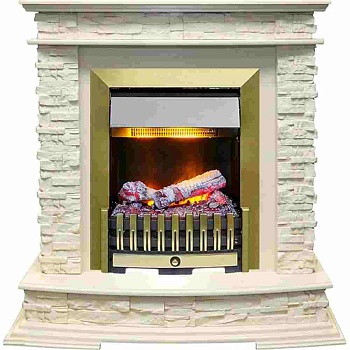 Каминокомплект Dimplex Luzern - Слоновая кость с очагом Danville Antique Brass FB2